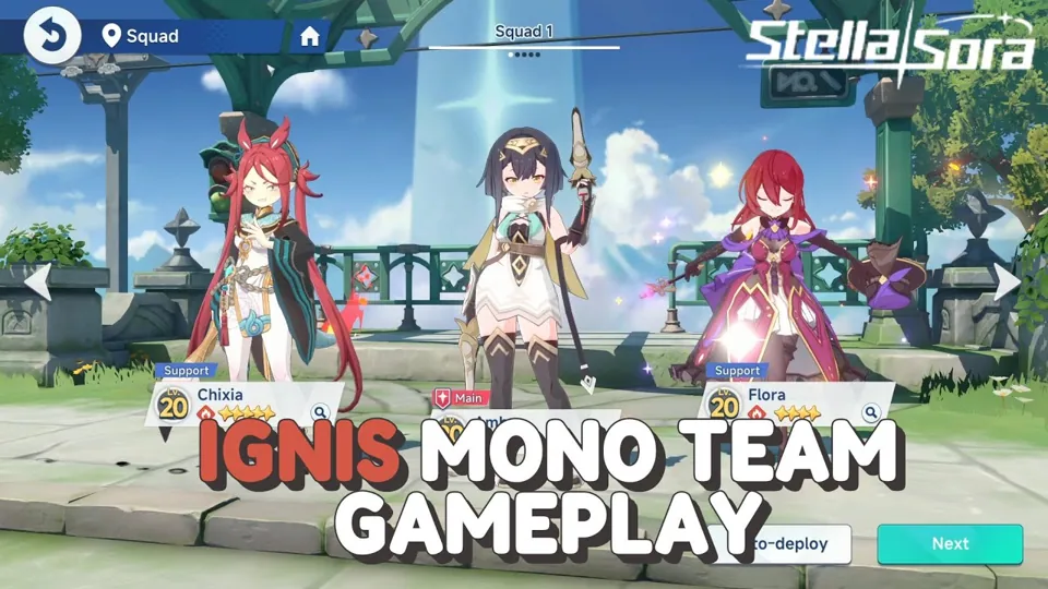 Stella Sora recording cover: Ignis mono team [Amber/Chixia/Flora] gameplay | Stella Sora