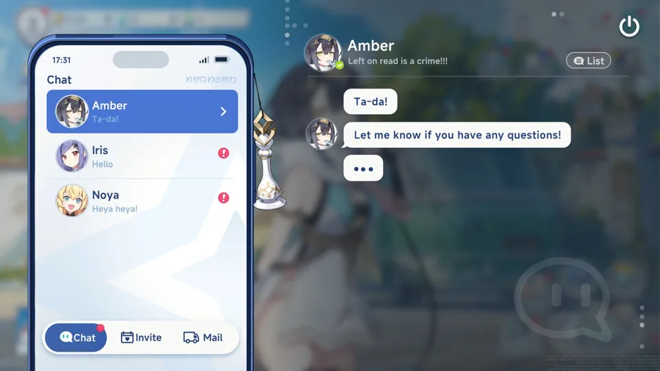 Stella Sora Heartlink conversation with Amber.
